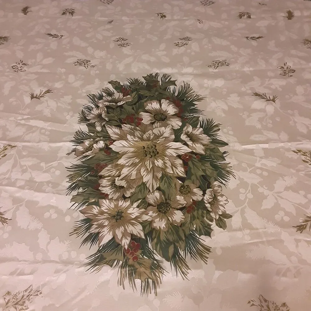 St Nicholas Square Embossed Winter Tablecloth Christmas 59x85